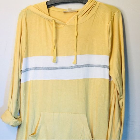 Pink Republic Stripe Pullover Super Soft T-shirt Hoodie NWOT - Picture 2 of 6